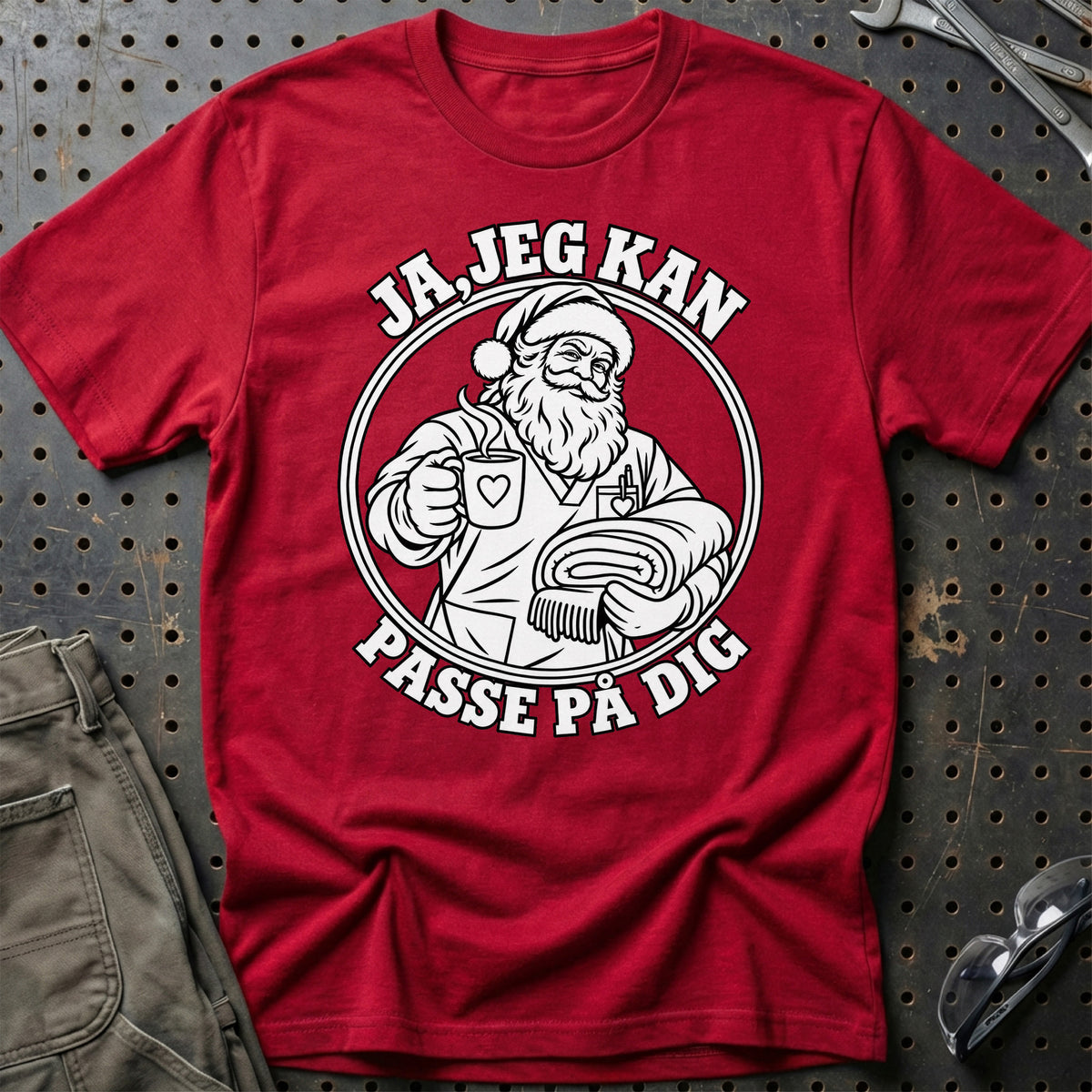 
SOSU-hjælper – Santa Kan Det – Jul T-Shirt – Rød