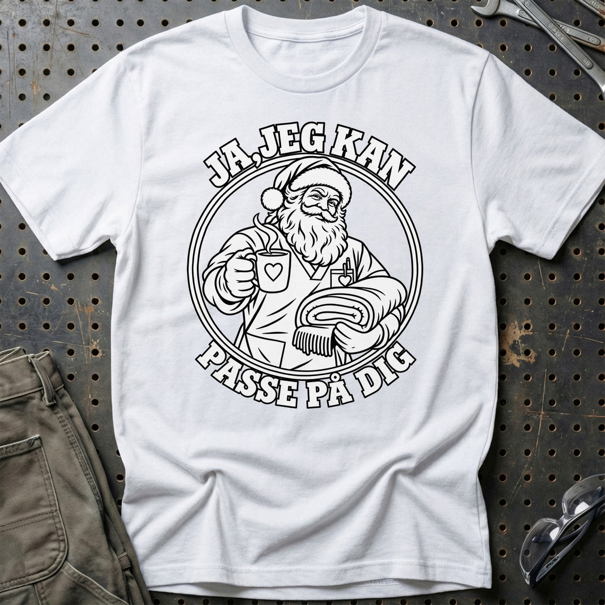 
SOSU-hjælper – Santa Kan Det – Jul T-Shirt – Hvid