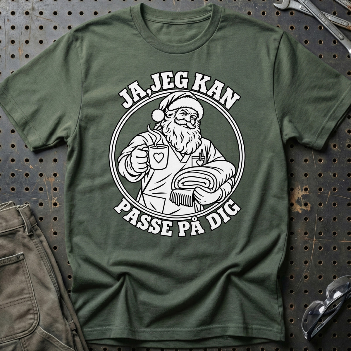 
SOSU-hjælper – Santa Kan Det – Jul T-Shirt – Grøn Militær