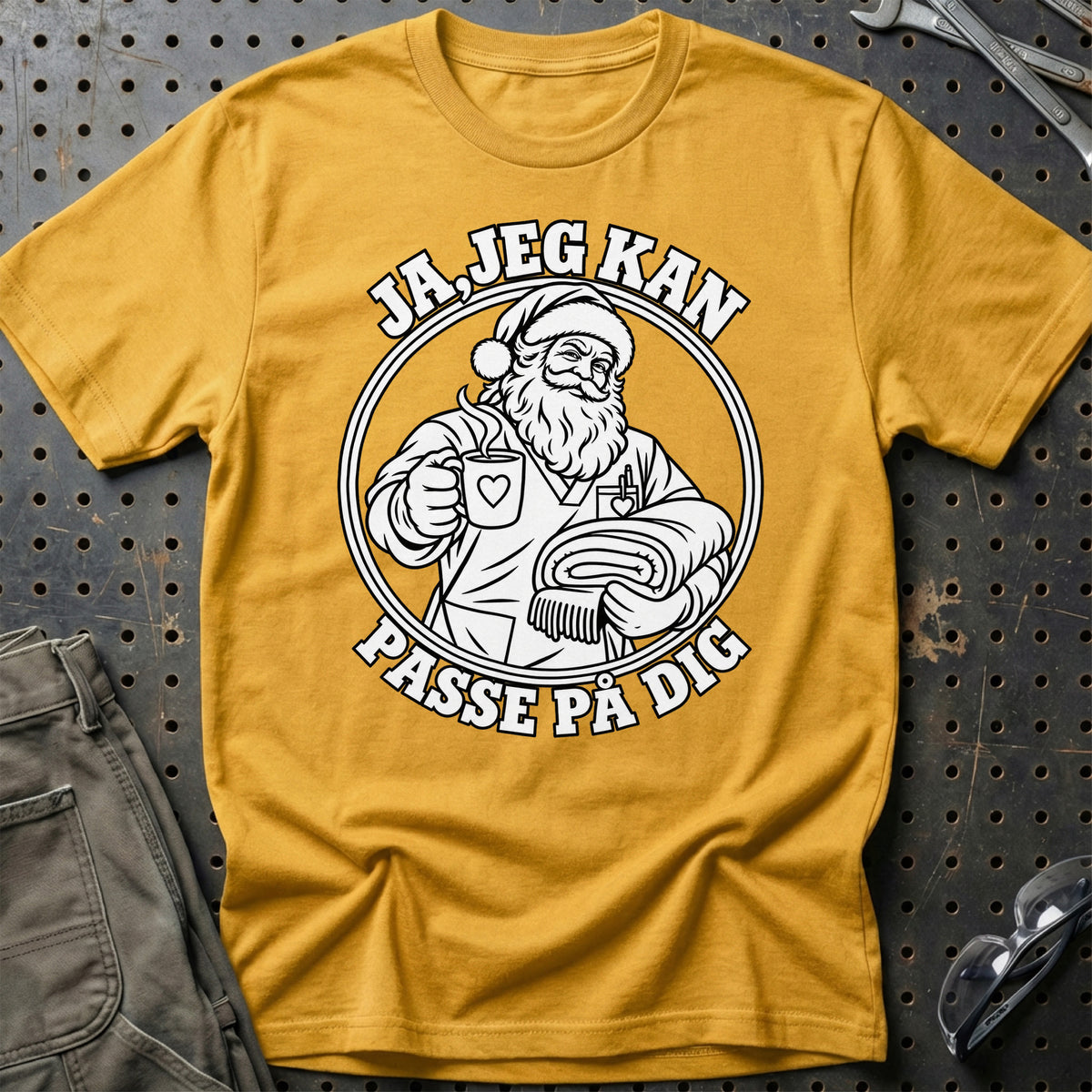 
SOSU-hjælper – Santa Kan Det – Jul T-Shirt – Guld