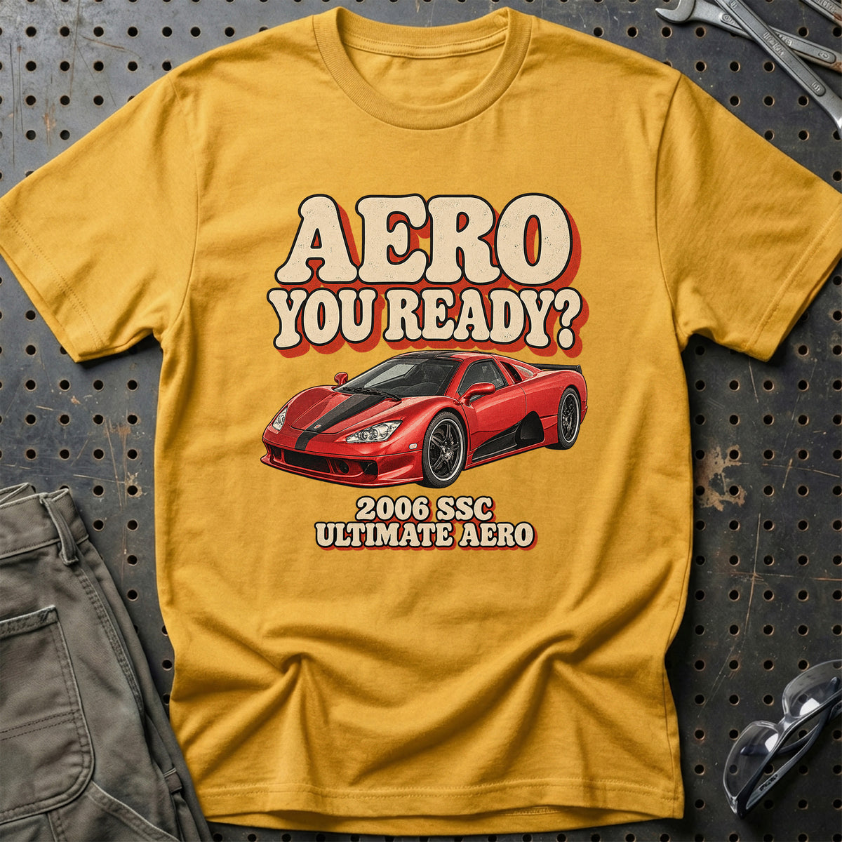
SSC Ultimate Aero 2006 – Aero You Ready? T-Shirt – Guld
