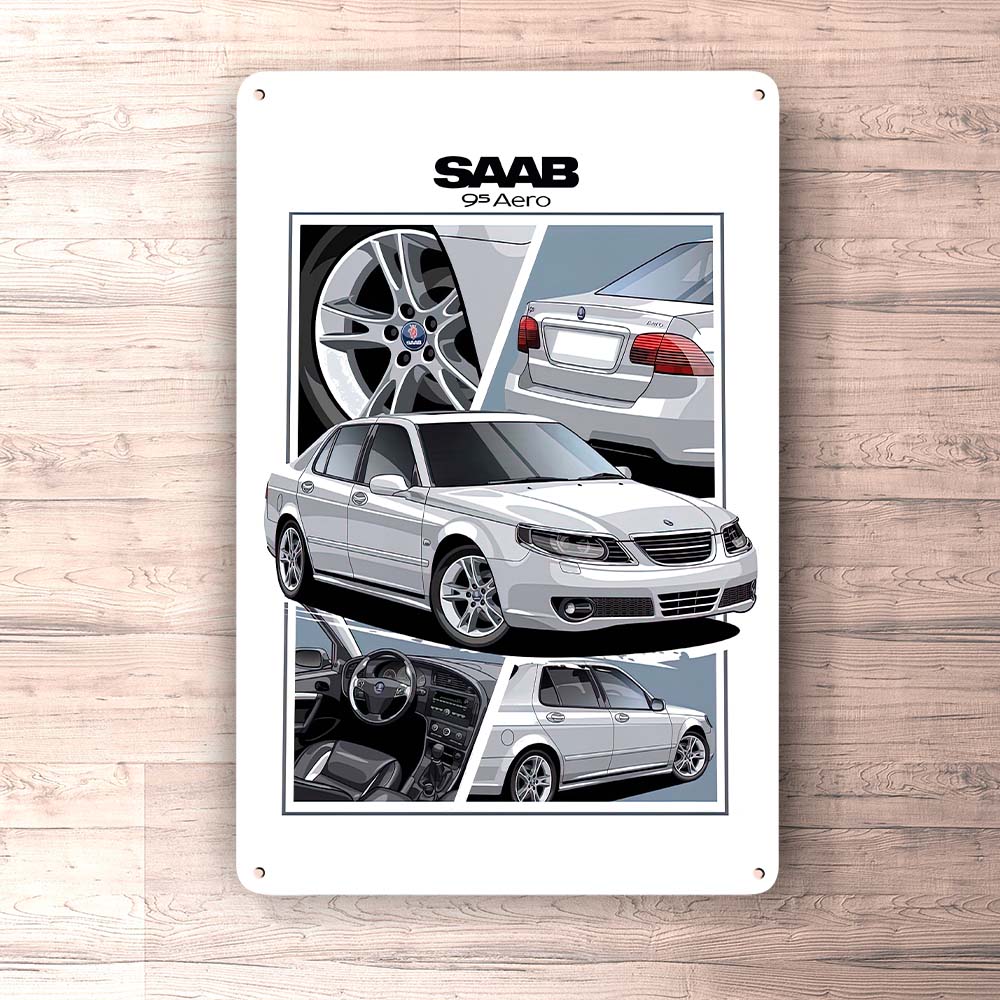 Saab 95 Aero Skilte, Musemåtte, Dørmåtte , Plakat-Skilte-Saab-Garage Culture Shop- garage - man cave - merchandise