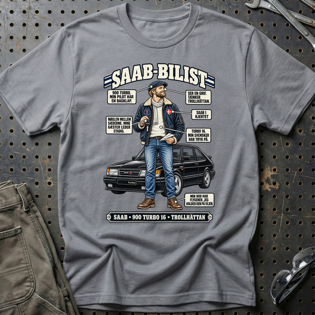 
Saab-Bilist T-Shirt – Grå Sport