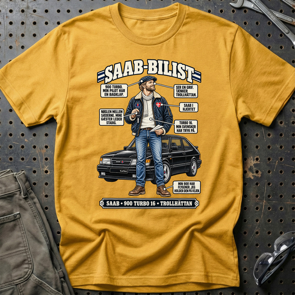
Saab-Bilist T-Shirt – Guld