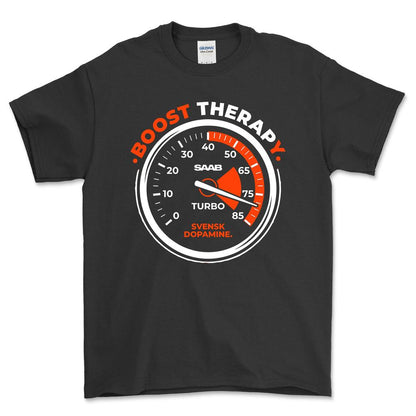 Saab Boost Therapy - Unisex T-Shirt-Beklædning-SAAB-Sort-S-Garage Culture Shop- garage - man cave - merchandise