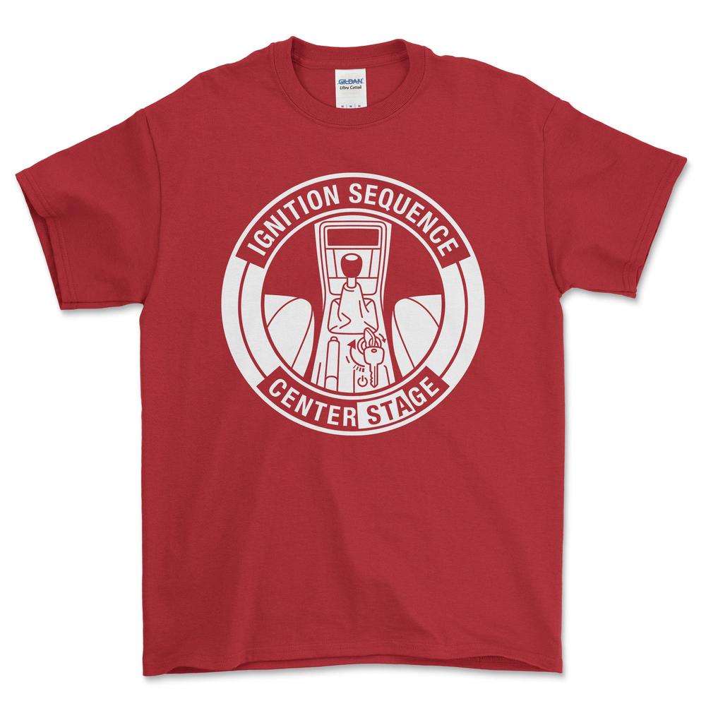 Saab Center Ignition - Unisex T-Shirt-Beklædning-SAAB-Rød-S-Garage Culture Shop- garage - man cave - merchandise