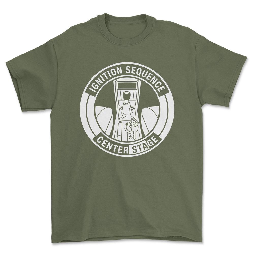 Saab Center Ignition - Unisex T-Shirt-Beklædning-SAAB-Grøn Militær-S-Garage Culture Shop- garage - man cave - merchandise
