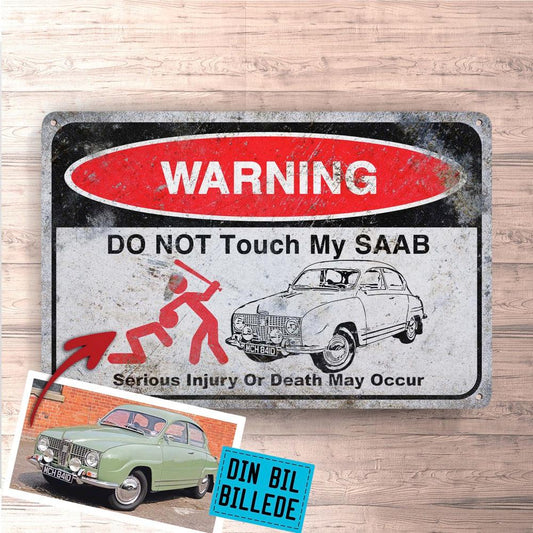 Saab Do Not Touch My Saab Skilte, Musemåtte, Dørmåtte , Plakat-Skilte-Saab-Garage Culture Shop- garage - man cave - merchandise