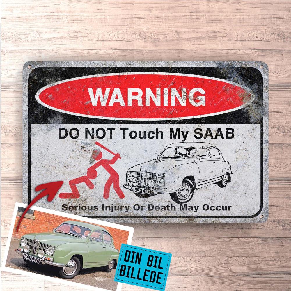 Saab Do Not Touch My Saab Skilte, Musemåtte, Dørmåtte-Skilte-Saab-Garage Culture Shop- garage - man cave - merchandise