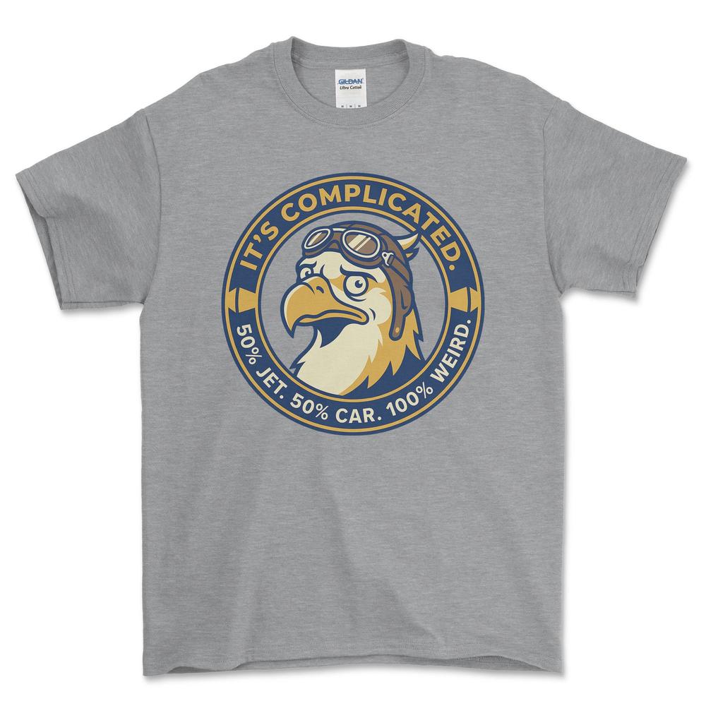 Saab Its Complicated - Unisex T-Shirt-Beklædning-SAAB-Grå Sport-S-Garage Culture Shop- garage - man cave - merchandise