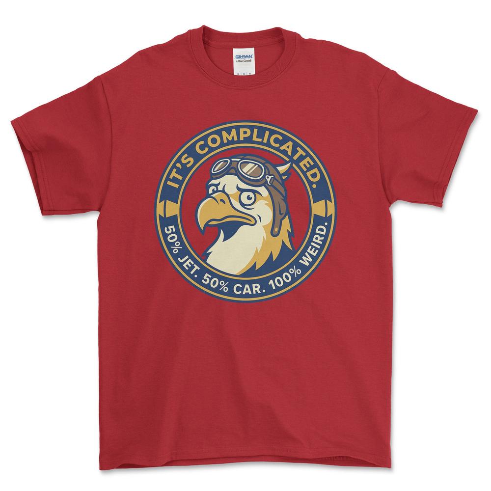 Saab Its Complicated - Unisex T-Shirt-Beklædning-SAAB-Rød-S-Garage Culture Shop- garage - man cave - merchandise
