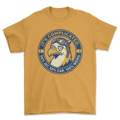 Saab Its Complicated - Unisex T-Shirt-Beklædning-SAAB-Guld-S-Garage Culture Shop- garage - man cave - merchandise