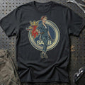 Saab Pinup T-Shirt-Beklædning-Saab-Sort-S-Garage Culture Shop- garage - man cave - merchandise