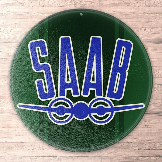 Saab Runde Skilte , Musemåtte Rundt , Kop Underlag, Underlagssæt-Runde Skilte-Saab-Garage Culture Shop- garage - man cave - merchandise