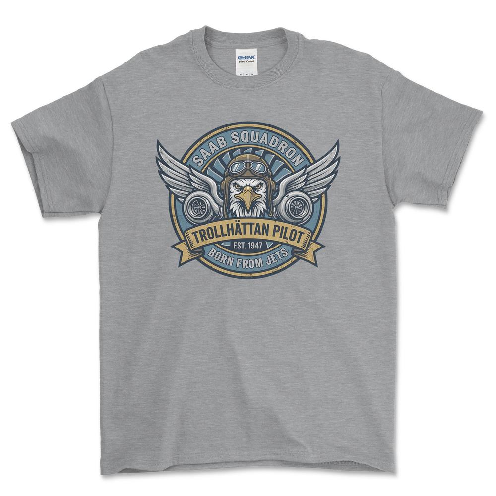 Saab Squadron - Unisex T-Shirt-Beklædning-SAAB-Grå Sport-S-Garage Culture Shop- garage - man cave - merchandise