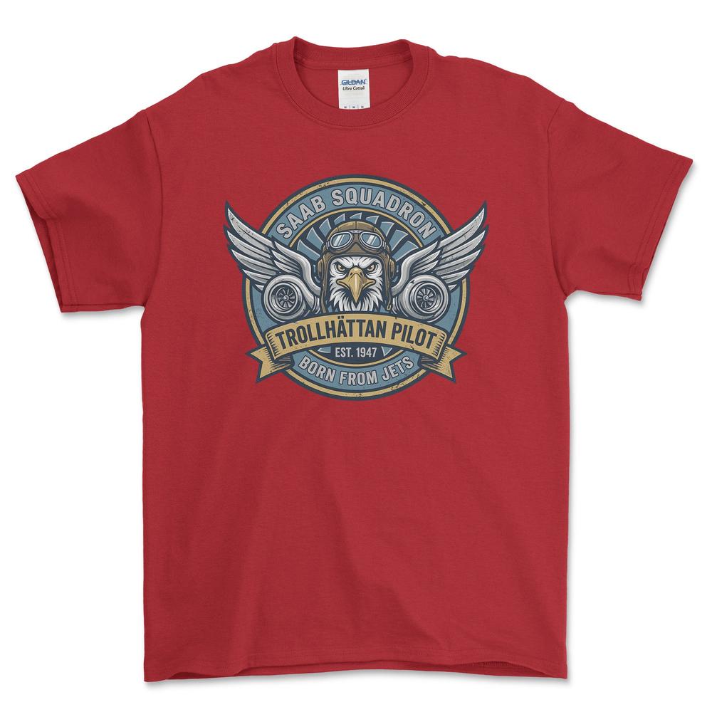 Saab Squadron - Unisex T-Shirt-Beklædning-SAAB-Rød-S-Garage Culture Shop- garage - man cave - merchandise