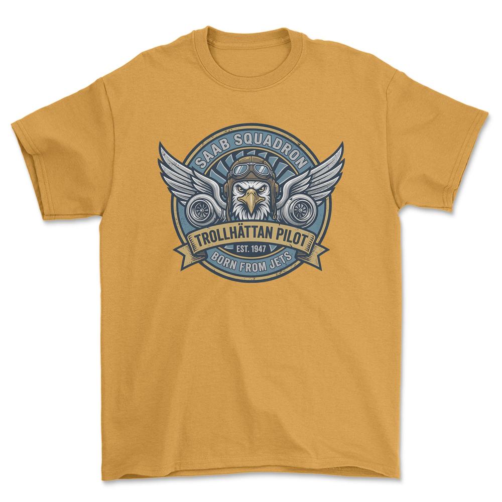 Saab Squadron - Unisex T-Shirt-Beklædning-SAAB-Guld-S-Garage Culture Shop- garage - man cave - merchandise
