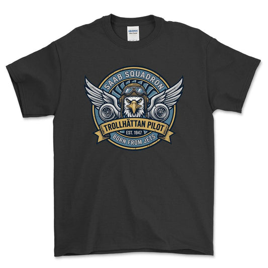 Saab Squadron - Unisex T-Shirt-Beklædning-SAAB-Sort-S-Garage Culture Shop- garage - man cave - merchandise