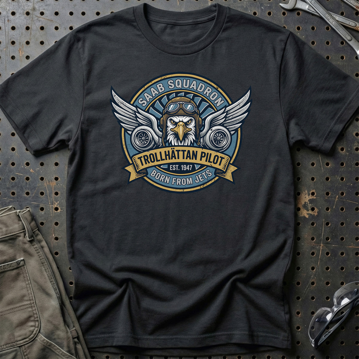 
Saab Squadron Unisex T-Shirt – Sort – print foran