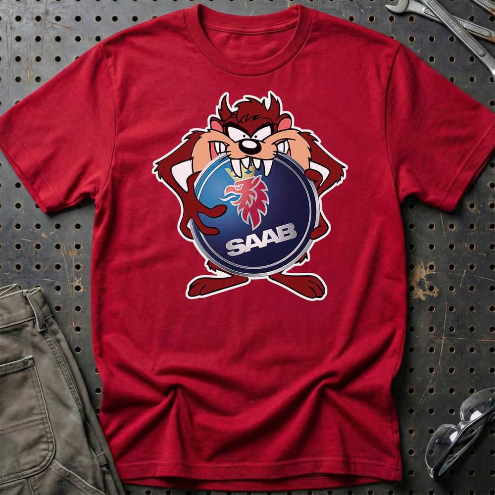 Saab TAZ T-Shirt-Beklædning-Saab-Rød-S-Garage Culture Shop- garage - man cave - merchandise