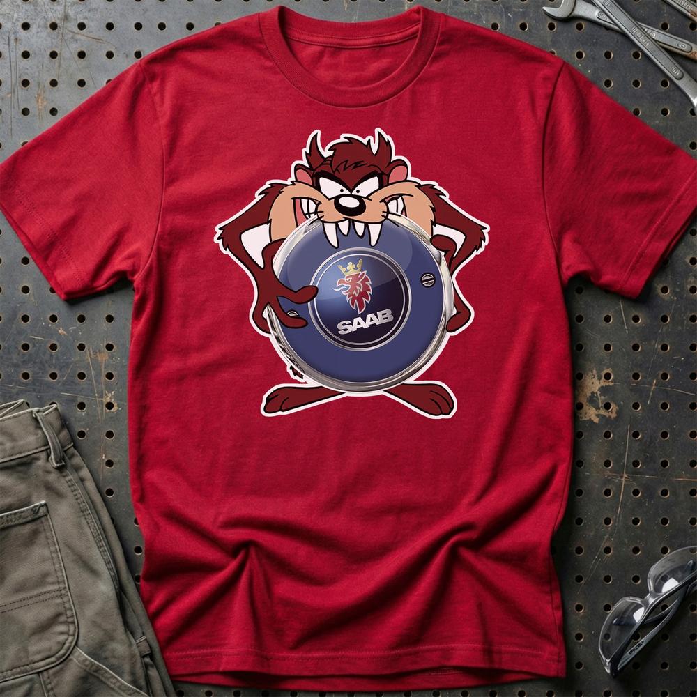 Saab TAZ T-Shirt-Beklædning-Saab-Rød-S-Garage Culture Shop- garage - man cave - merchandise