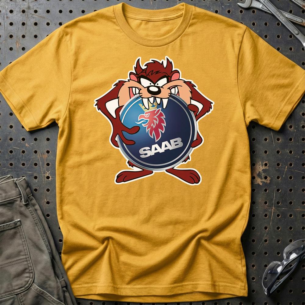 Saab TAZ T-Shirt-Beklædning-Saab-Guld-S-Garage Culture Shop- garage - man cave - merchandise