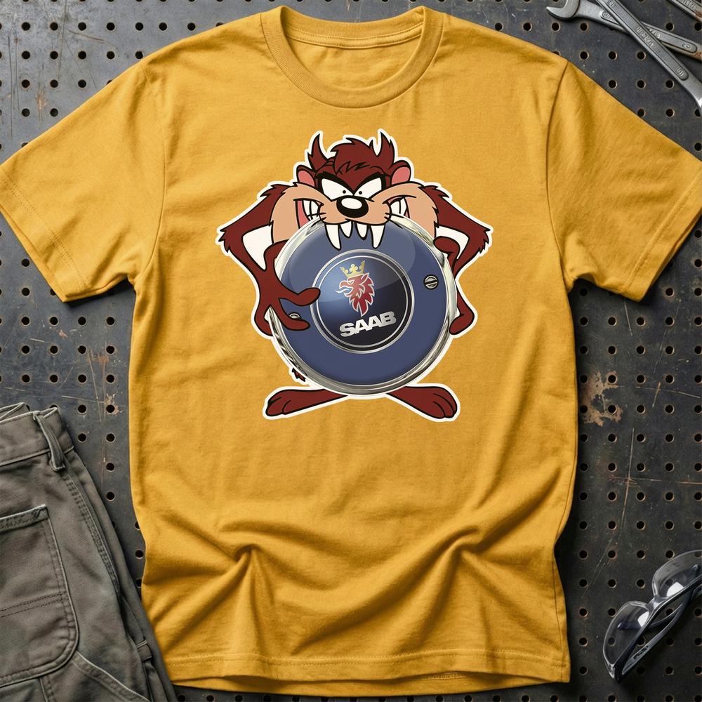 Saab TAZ T-Shirt-Beklædning-Saab-Guld-S-Garage Culture Shop- garage - man cave - merchandise
