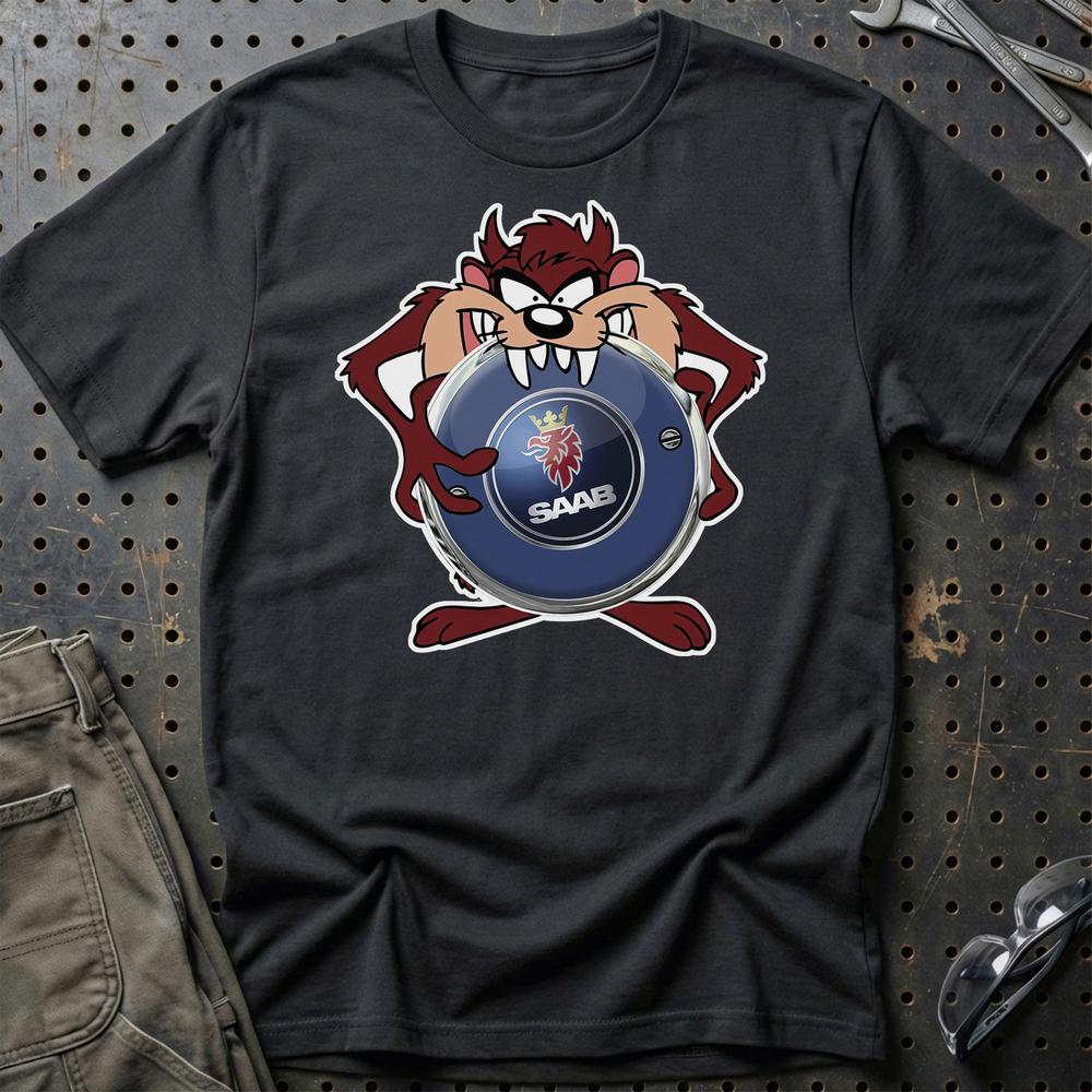 Saab TAZ T-Shirt-Beklædning-Saab-Sort-S-Garage Culture Shop- garage - man cave - merchandise