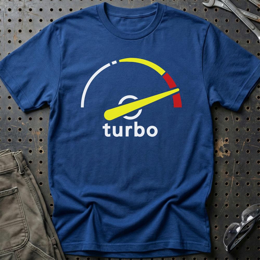 Saab Turbo Gauge T-Shirt-Beklædning-Saab-Blå Royal-S-Garage Culture Shop- garage - man cave - merchandise