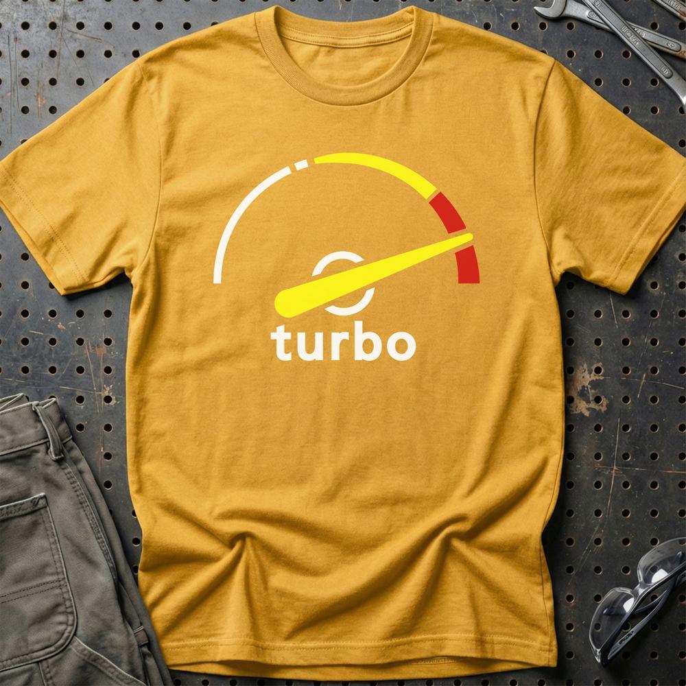 Saab Turbo Gauge T-Shirt-Beklædning-Saab-Guld-S-Garage Culture Shop- garage - man cave - merchandise