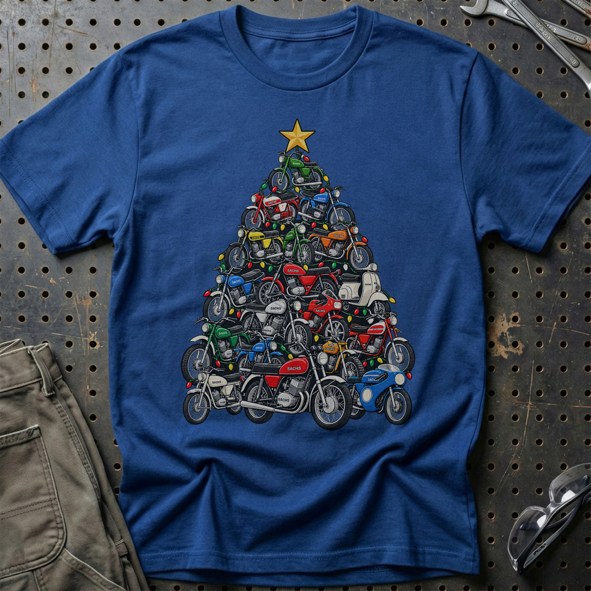 Sachs Juletræ T-Shirt-Beklædning-Sachs-Blå Royal-S-Garage Culture Shop- garage - man cave - merchandise