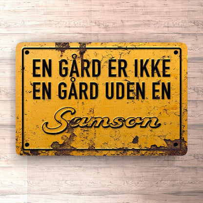 Samson En Gård Er Ikke En Gård Uden En Samson Skilte, Musemåtte, Dørmåtte-Skilte-Samson-Garage Culture Shop- garage - man cave - merchandise