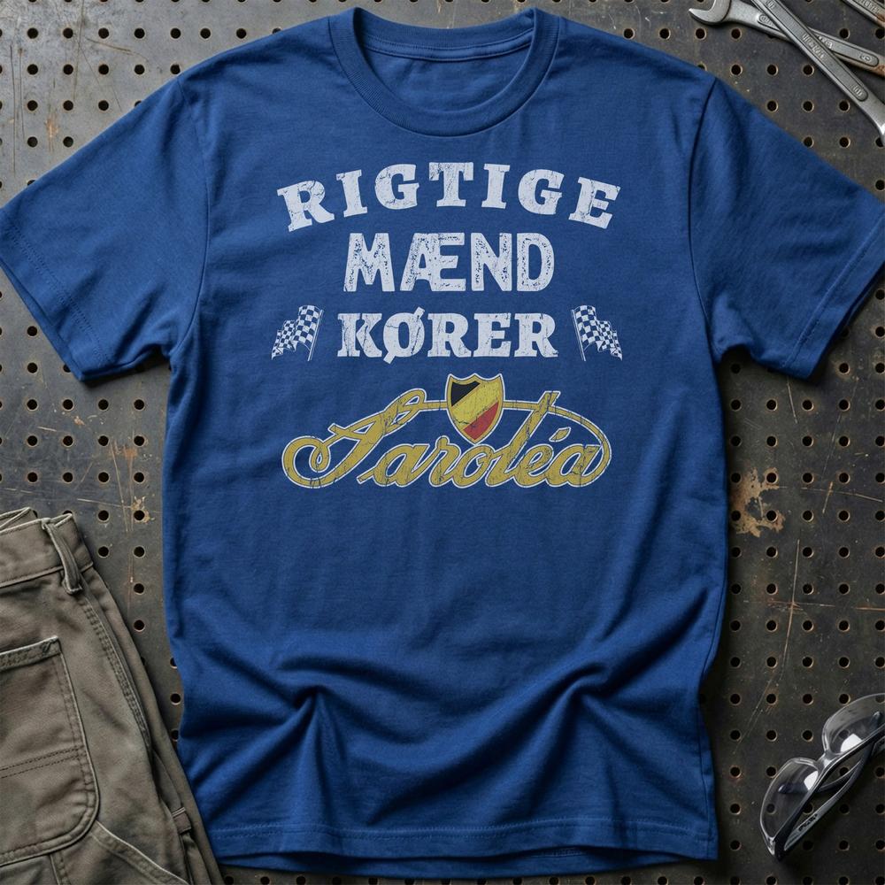Sarolea Rigtige Mænd Kører T-Shirt-Beklædning-Sarolea-Blå Royal-S-Garage Culture Shop- garage - man cave - merchandise