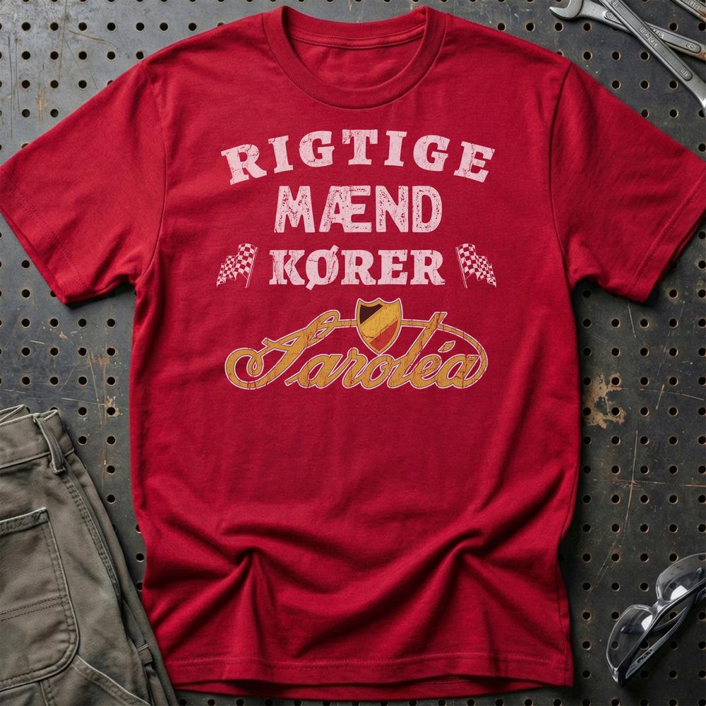 Sarolea Rigtige Mænd Kører T-Shirt-Beklædning-Sarolea-Rød-S-Garage Culture Shop- garage - man cave - merchandise