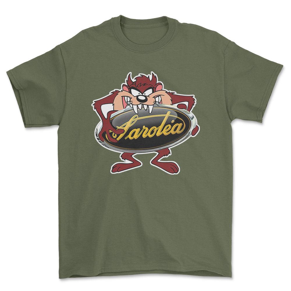 Sarolea TAZ Unisex T-Shirt , Bomul-Beklædning-Sarolea-Grøn Militær-S-Forside-Garage Culture Shop- garage - man cave - merchandise