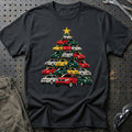 
Saturn Juletræ Christmas Tree Unisex T-Shirt – Sort – print foran