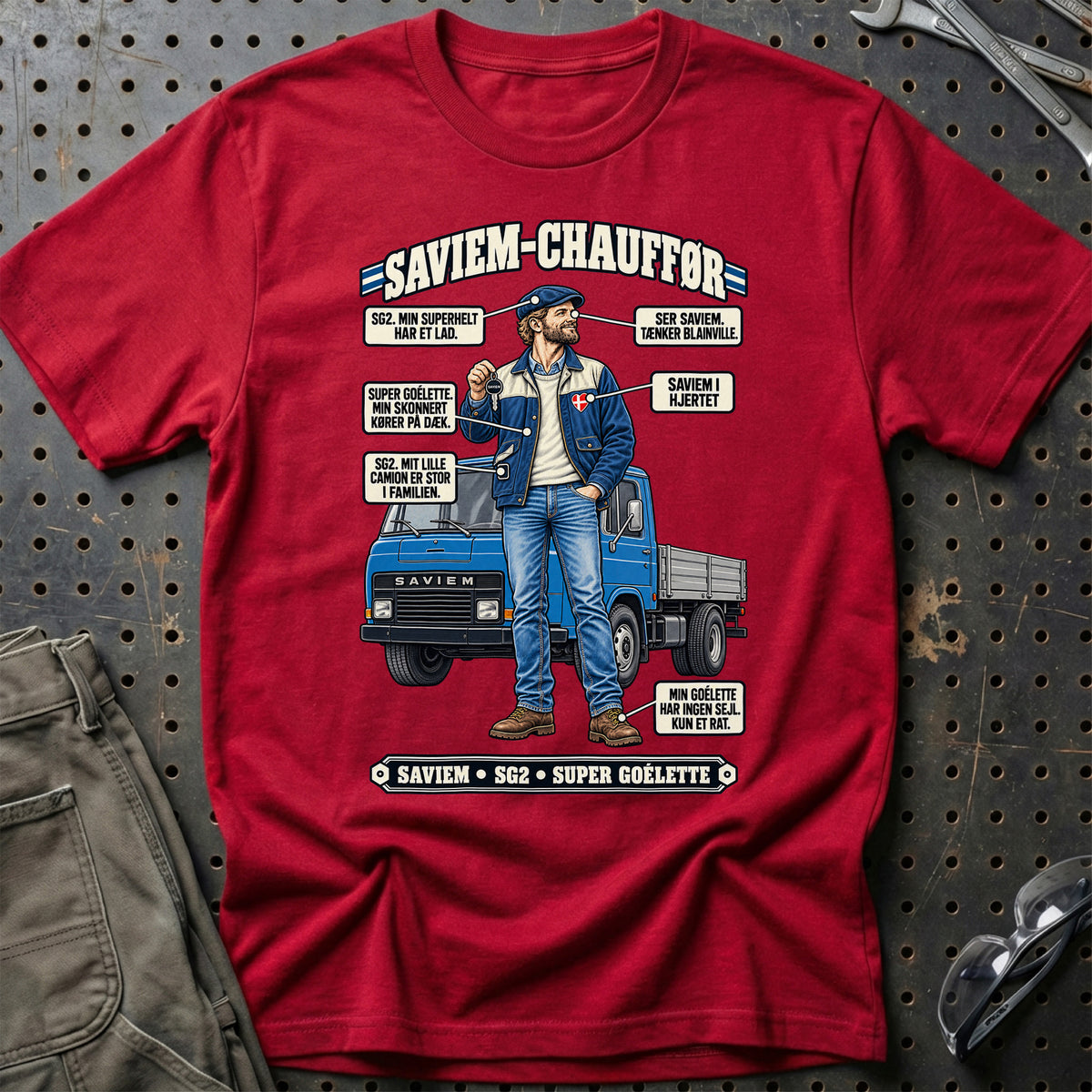 
Saviem-Chauffør T-Shirt – Rød