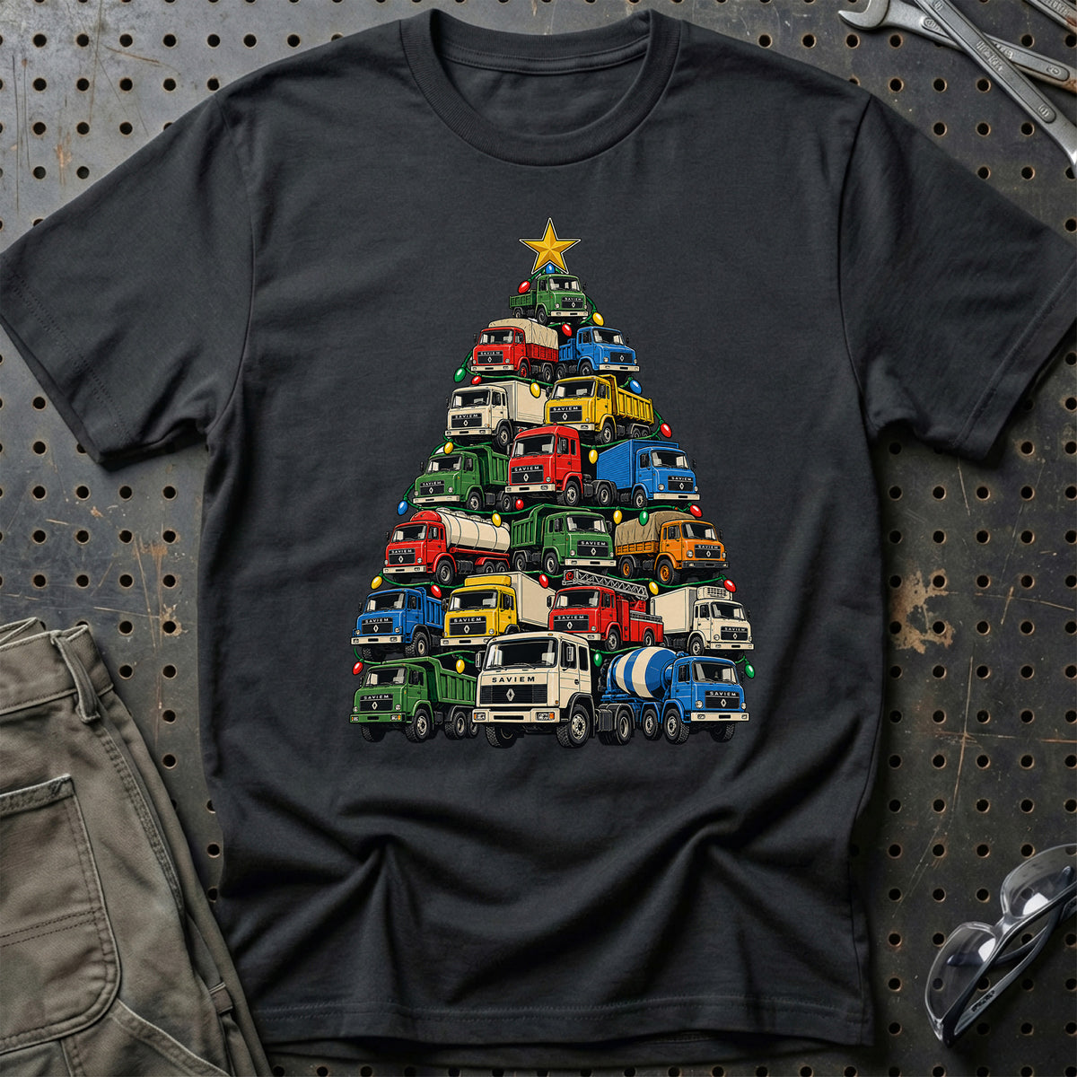 
Saviem Juletræ Christmas Tree Unisex T-Shirt – Sort – print foran