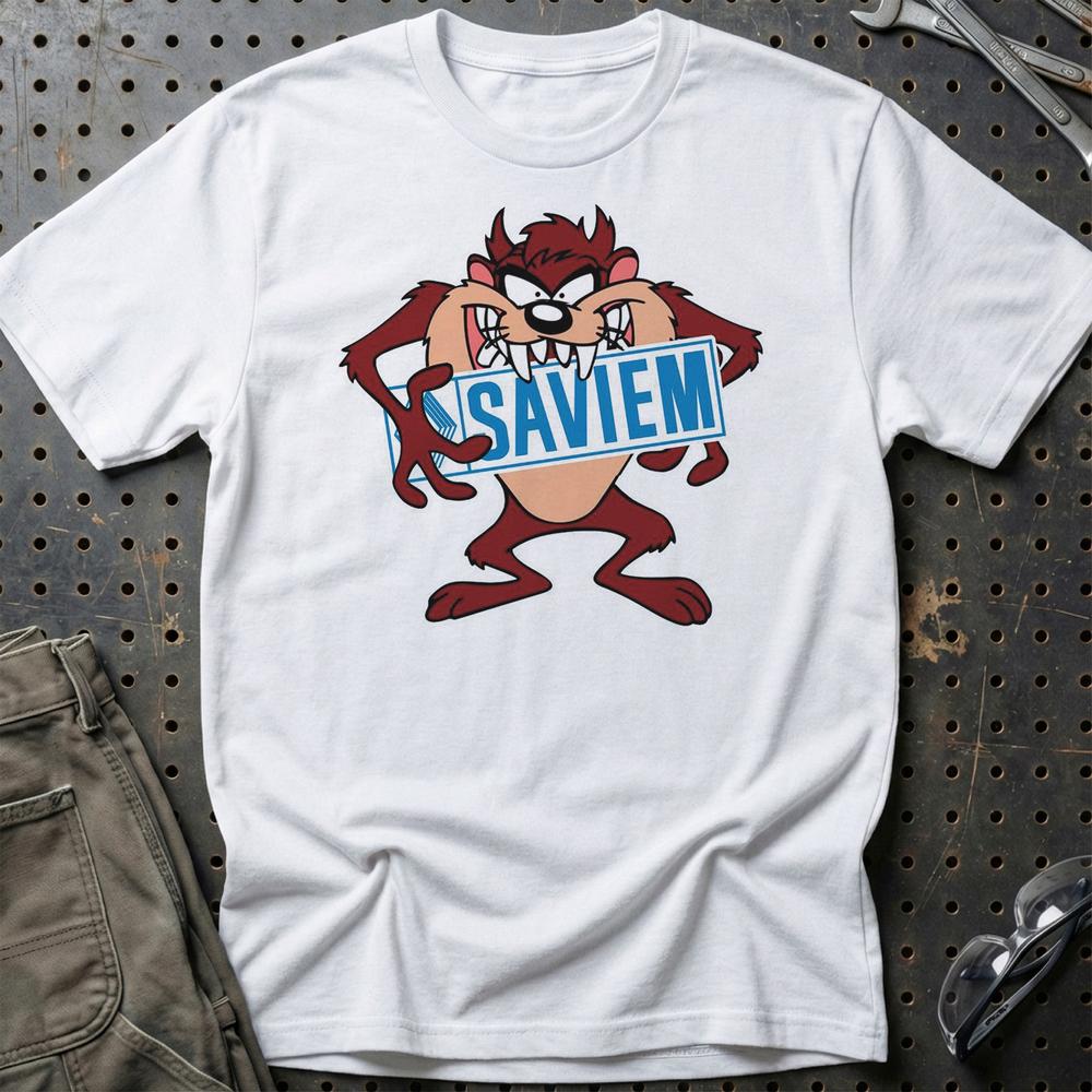 Saviem TAZ T-Shirt-Beklædning-Saviem-Hvid-S-Garage Culture Shop- garage - man cave - merchandise
