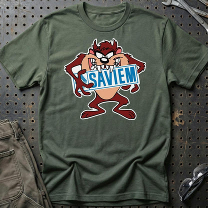 Saviem TAZ Unisex T-Shirt , Bomuld-Beklædning-Saviem-Grøn Militær-S-Garage Culture Shop- garage - man cave - merchandise