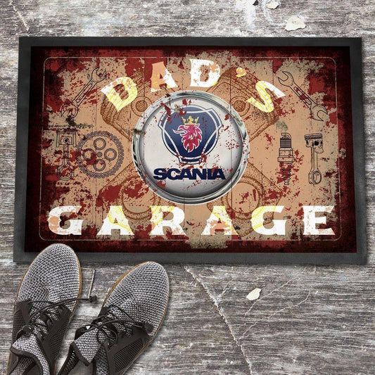 Scania Dads Garage Vintage Skilte, Musemåtte, Dørmåtte-Skilte-Scania-Garage Culture Shop- garage - man cave - merchandise