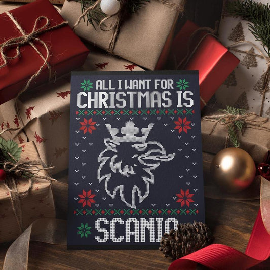 Scania Juleskilte All I Want For Christmas Is Skilte, Musemåtte, Dørmåtte-Skilte-Scania-Garage Culture Shop- garage - man cave - merchandise