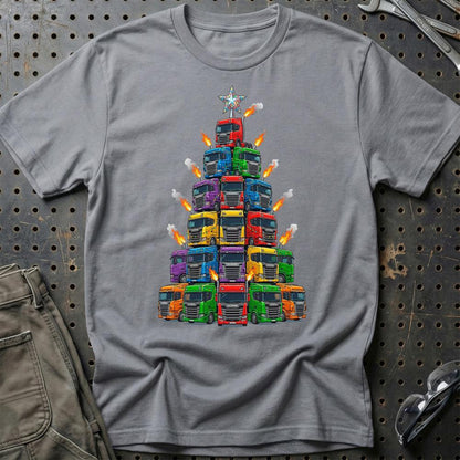 Scania Lastbil Juletræ Christmas Tree - Unisex T-Shirt-Beklædning-Scania-Grå Sport-S-Garage Culture Shop- garage - man cave - merchandise