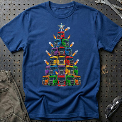 Scania Lastbil Juletræ Christmas Tree - Unisex T-Shirt-Beklædning-Scania-Blå Royal-S-Garage Culture Shop- garage - man cave - merchandise