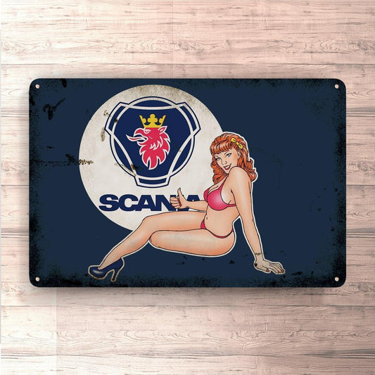 Scania Pin-Up Vintage Skilte, Musemåtte, Dørmåtte-Skilte-Scania-Garage Culture Shop- garage - man cave - merchandise