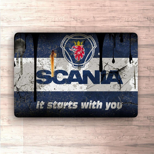 Scania Skilte, Musemåtte, Dørmåtte-Skilte-Scania-Garage Culture Shop- garage - man cave - merchandise
