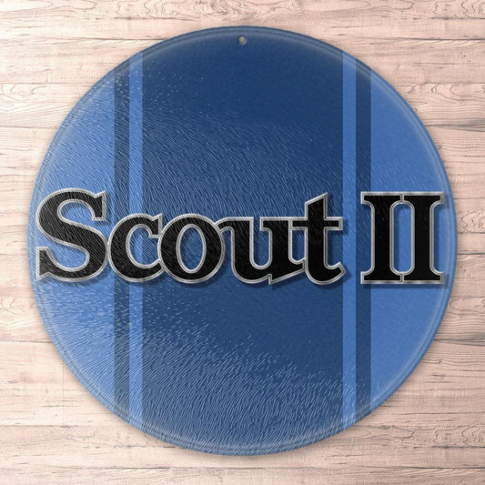 Scout Ii By International Harvester Runde Skilte , Musemåtte Rundt , Kop Underlag, Underlagssæt-Runde Skilte-International Scout-Garage Culture Shop- garage - man cave - merchandise