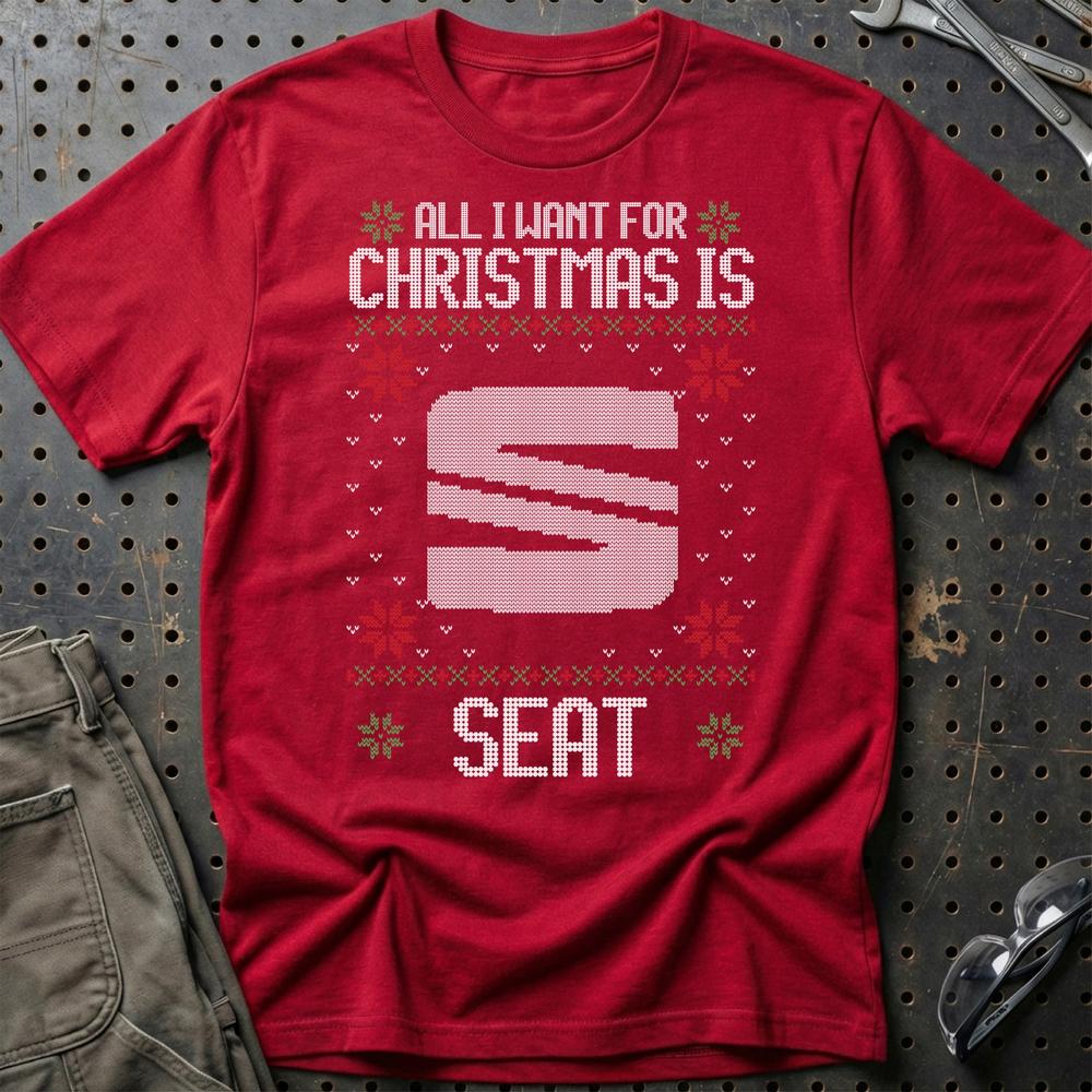 Seat - All I Want For Christmas T-Shirt-Beklædning-Seat-Rød-S-Garage Culture Shop- garage - man cave - merchandise
