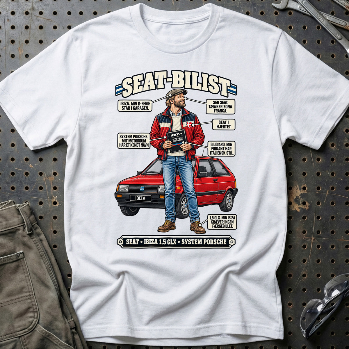 
Seat-Bilist T-Shirt – Hvid