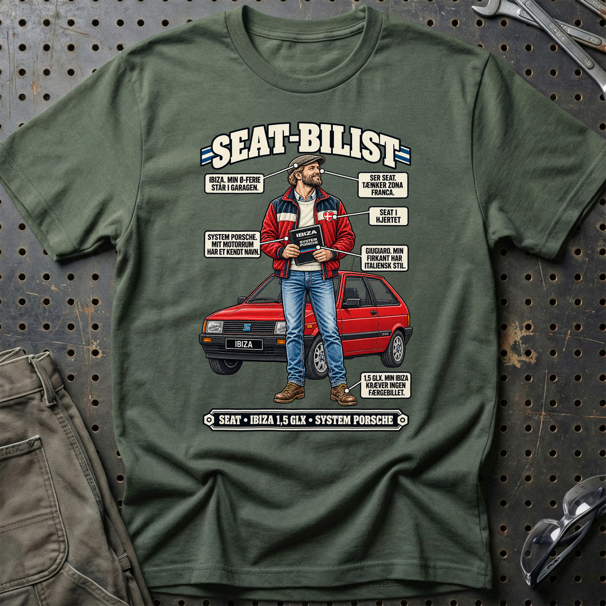 
Seat-Bilist T-Shirt – Grøn Militær